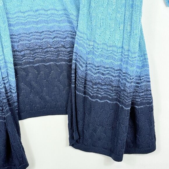 Catherines Blue Ombre Half Sleeve Open Front Cardigan Sweater Women's 0X XL - Picture 3 of 5